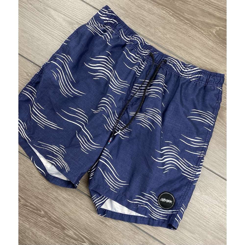 Quicksilver Men's Swimming‎ Volley Shorts Patterned Blue Size Large